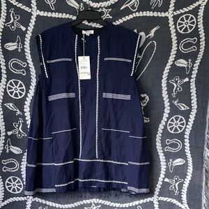 Lemlem Deep Blue Top with Light Accents